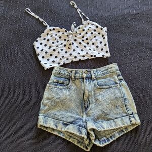 F21 Polka Dot Crop Top
